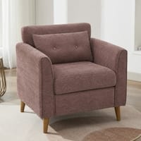 Wisdom Boucle Upholstered Lounge Chair Taupe Brown Colour