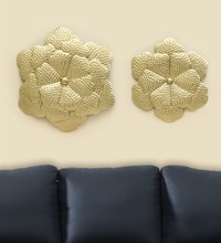 Vamli Abstract Metal Wall Decor in Gold Set of 2