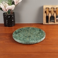 NikkisPride Elegant Marble Serving & Décor Platter Snowflake Brass  inlay