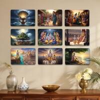 The Castle Decor Lord Krishna Radha Wall Art Set of 9