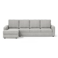 Apollo Compact High Back Left Aligned 3-Seater Fabric Sofa in Vapour Grey Colour
