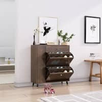 Hexa Red Engineered Wood Shoe Rack in Flower Wenge Colour