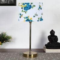 Multicolor cotton with Metal Gold Table Lamp