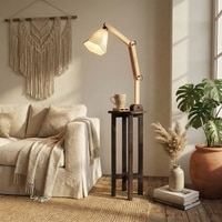 Centaur Beige Jute Floor Lamp with Beige Jute Base