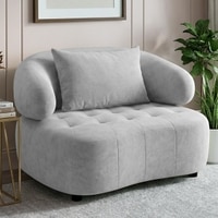 Henry Velvet 1 Seater Sofa Grey Color