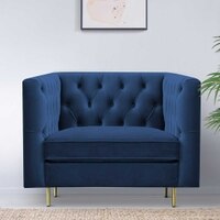 Caraven Fabric Sofa (Navy Blue)