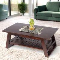 Alison Sheesham Wood Coffee Table In Walnut Finish