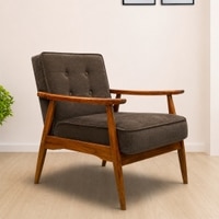 Armari Boucle Fabric Arm Chair in Brown Colour