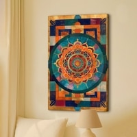 Abstract Geometric Mandala Canvas Wall Art 22 x 34 Inch