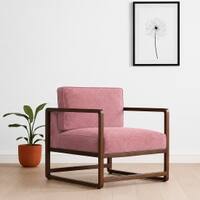 Aura Boucle Fabric Arm Chair in Pink Colour