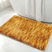 Jazmine Gold Solid Natural Fiber 24x16 inches Anti-Skid Bath Mat