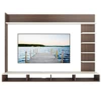 BLUEWUD Primax Grande Large Engineering Wood Wall Mount TV Entertainment Unit Set Top Box Stand/TV Cabinet Panel with Shelves for Books & D�cor Display Unit, Ideal for 50� (Wenge & White)