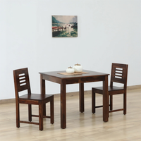Maharin Solid Wood 2 Seater Dining Table with 2 Chairs in Honey Finish