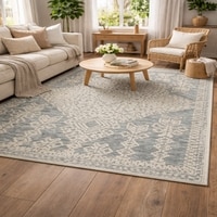 MACCON Wool Rectangle Carpets Hand Tufted in Blue Colour