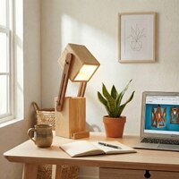 Toby Wooden Table Lamp With Mobile Stand