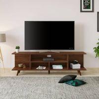 Anatdol Engineering Wood Floor Standing TV Entertainment Unit Set Top Box Stand/TV Cabinet with Shelves for Books & Décor Display Unit, Upto 50 Inches (Brown Maple)