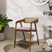 Adikia Solid Wood Lounge Chair In Pink Colour