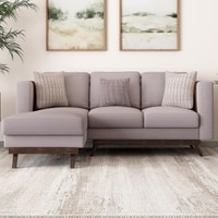 Rubik 3 Seater L Shape Fabric Sofa in Smokey Taupe Colour