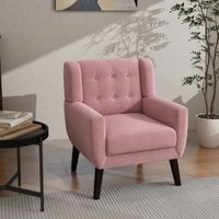 Azriah Boucle Fabric Accent Chair in Pink