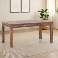 Fidora 6 Seater Dining Table In Honey Finish