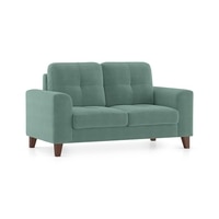 Verona Luxe 2 Seater Fabric Sofa in Dusty Turquoise Velvet Colour