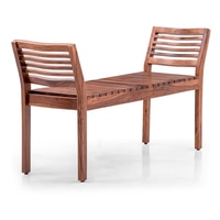Latt Solid Wood Bench In Teak Finish