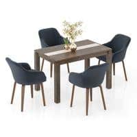 Atlas Crest Solid Wood 4 Seater Dining Table With Rochelle Lounge Chairs