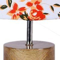 Charlotte Multicolour Natural Fiber Shade Table Lamp with Natural Wooden Base