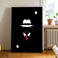 The Castle Decor Minimalist Mafia Style Wall Art Framed Painting 20x30 Inch