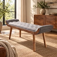 Epsilon Solid Wood Bench in Natural Finish