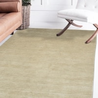 Jackson Ivory Solid Woven Wool 5X3 Feet Carpet