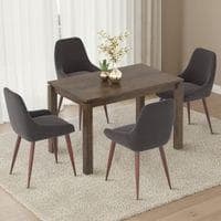 Atlas Solid Wood 4 Seater Dining Table With Rickman Lounge Chairs