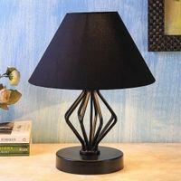 Maisey Black Fabric Shade Table Lamp with Black Iron Base