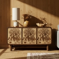 Tajni Solid Wood Sideboard in Brown Colour