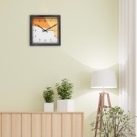 Geometric Wood Wall Clock with Warm Abstract Dial