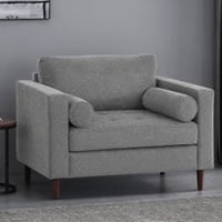 Bruch Boucle Fabric Arm Chair in Grey Colour