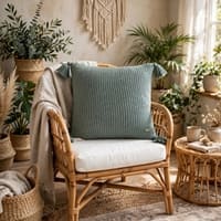 Moss Knit Wreath Green Decorative Cushion Cover 16 x 16 Inches