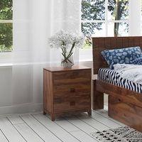 Magellan Solid Wood Bedside Table in Teak Finish