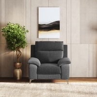 Emila 1 Seater Fabric Sofa in Grey Colour