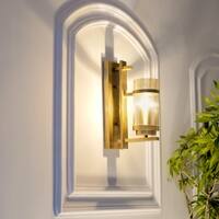 Hayward Brass and Glass Wall Light