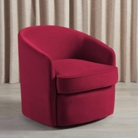 Andean Swivel Solid Wood Accentrel Chair in Maroon Colour