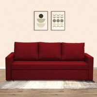 Akron 3 Seater Pull Out Sofa cum Bed  in Maroon Colour