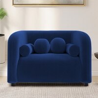 Homro Velvet 1 Seater Sofa in Navy Blue Colour
