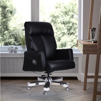Endeavour High Back Leatherette Office Chair In Black Colour