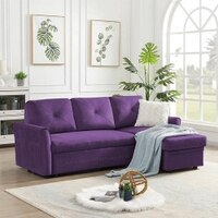 Scarlet Solid Wood Sofa cum Bed in Purple