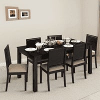Arabia Xl Storage- Oribi 6 Seater Dining Table Set (Colour- Wheat Brown , Finish- Mahogany)