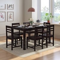 Oliver 6 Seater Dining Table In Mahogany Finish