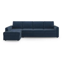 Apollo Sofa (Colour : Lapis Blue, Cushion : Soft, Back Type : Regular, Seating Capacity : Left Aligned 3 Seater + Left Aligned Chaise)