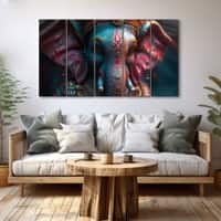 The Castle Decor Lord Ganesha Wall Painting Wooden Framed 27x48 Inch (Style 21)