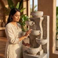 Water Fountain Zen Harmony Cascading Water Fountain in Multicolor Colour
